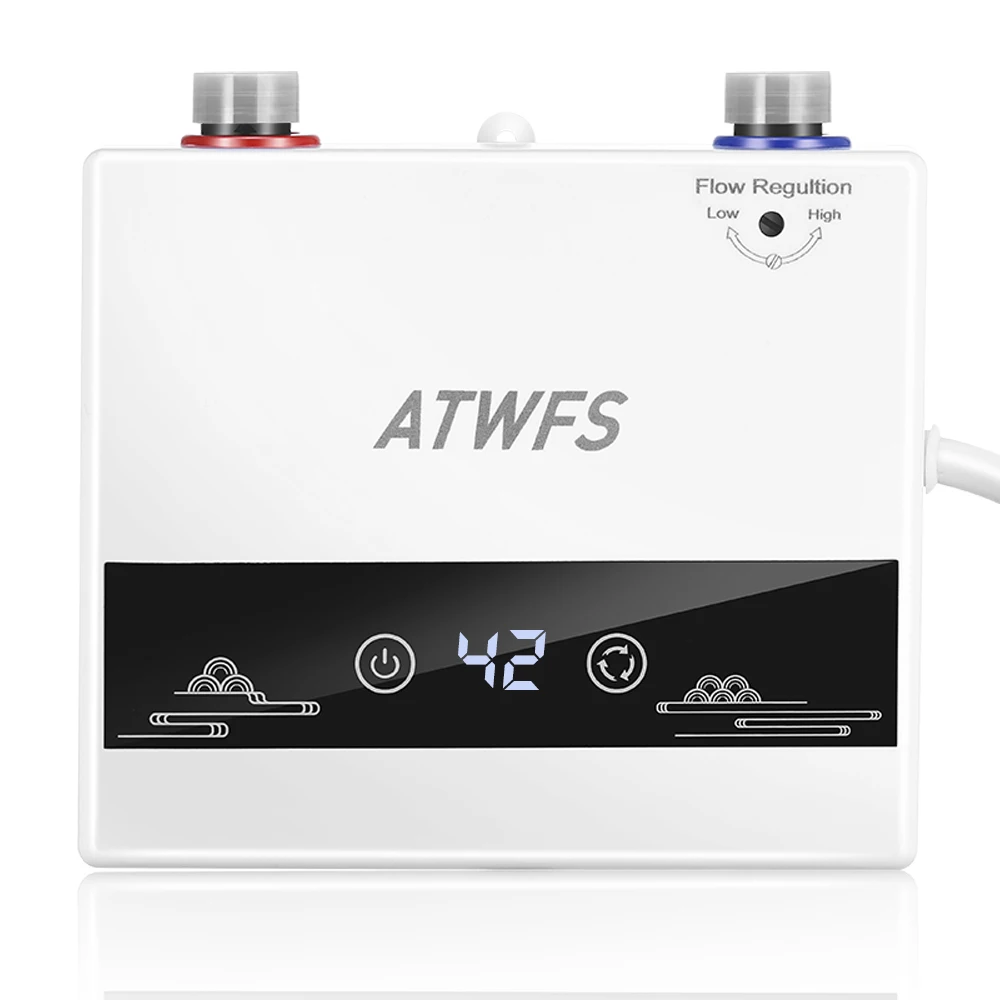 ATWFS 4600 واط 220 فولت الكهربائية Tankless سخان المياه الماء الساخن للحمام ترموستاتي لحظة المنزل دش التدفئة صنبور المطبخ