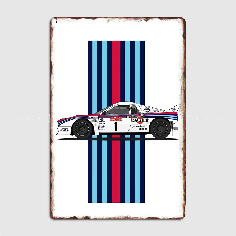 Lancia 037 Henri Toivonen Vatanen World champion Racing Car Poster Metal Sign Posters Garage Custom Home Decor Room Wall Decor