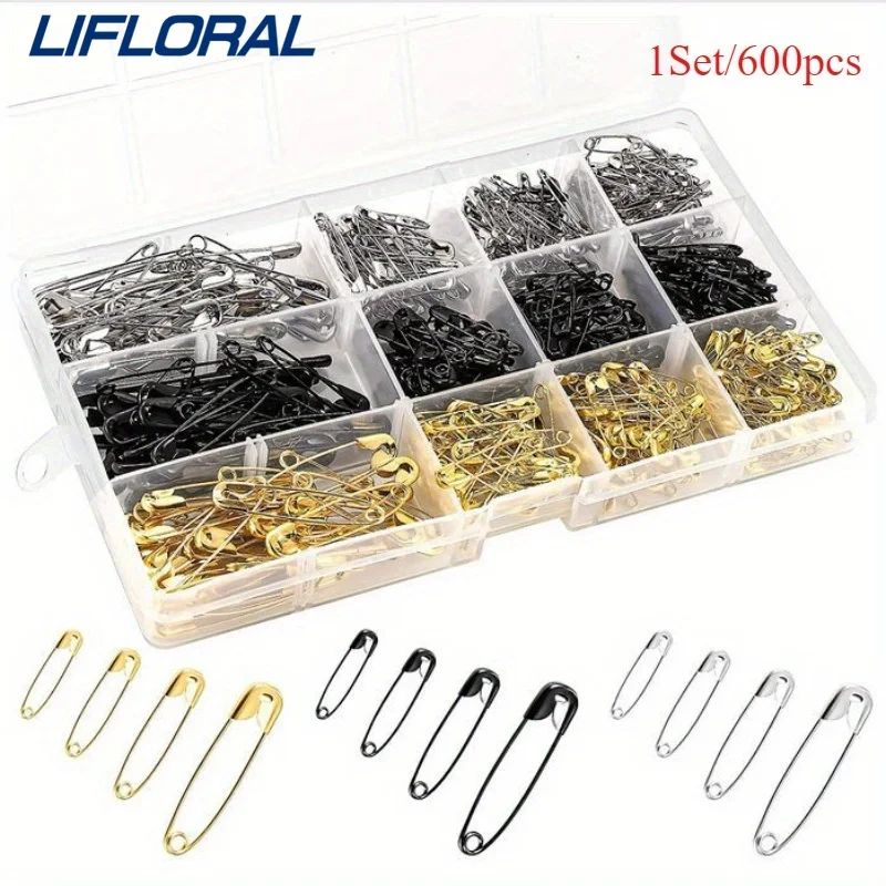 

600 шт./1 коробка, безопасные металлические булавки, швейные инструменты, иглы, булавка, брошь, аксессуары для одежды, ювелирные изделия, одежда