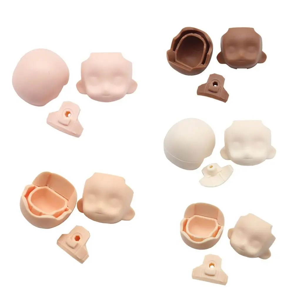 Nouveau résine 1/11 poupée visage poupées jouet accessoires 5 couleurs OB11 poupée tête arrière corps ajustement Obitsu11 cgc DOD poupées/1/12 BJD poupées