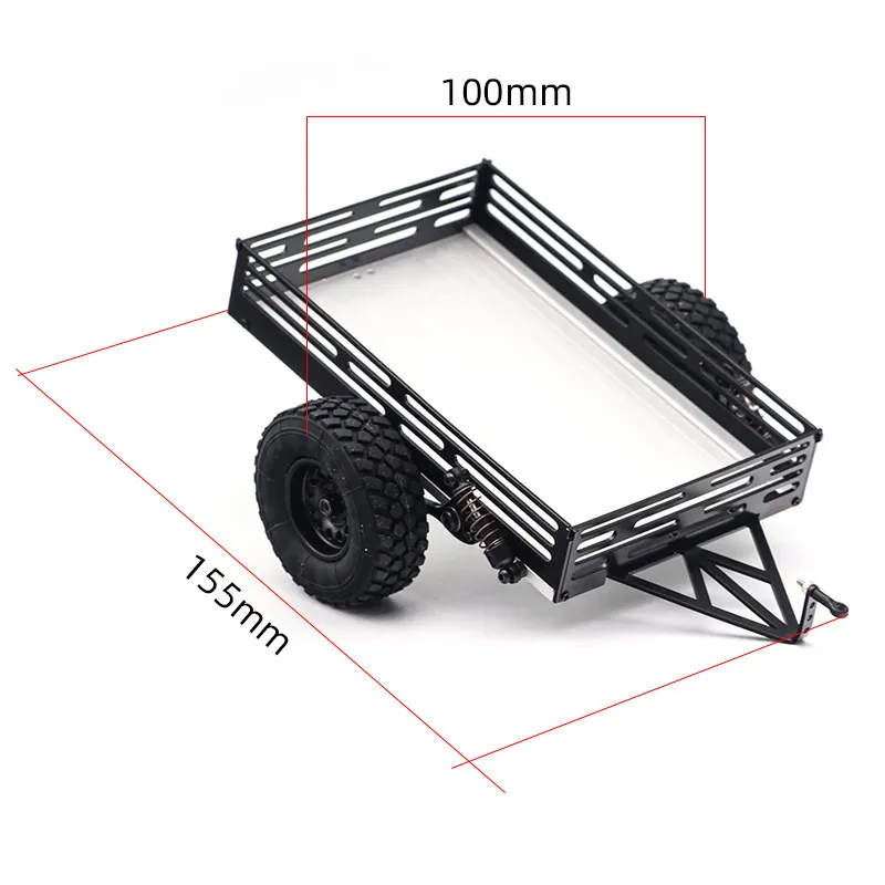 Orlandoo Hunter 1:24 RC Metal Trailer Model Stainless Steel Aluminum Alloy With Shock Absorber For RC Crawler Truck Hobbyists