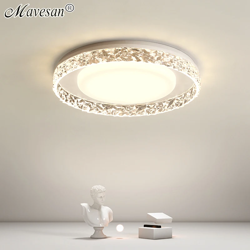 

Mordern Simple Bedroom Ceiling Lamp Round Dimmable LED Ceiling Chandelier Light for Living Room Home Fixture Indoor Lighting