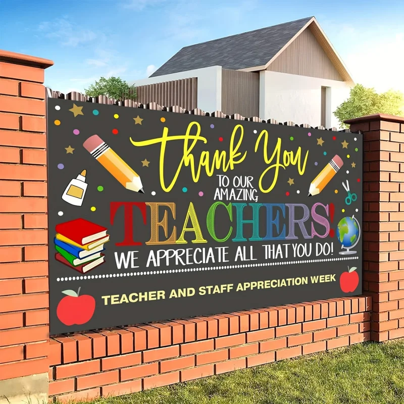 VIKAMA Happy Teachers' Day Theme Backdrop: Ideal For Decorating Classrooms And Serving As a Backdrop For School Ceremonies