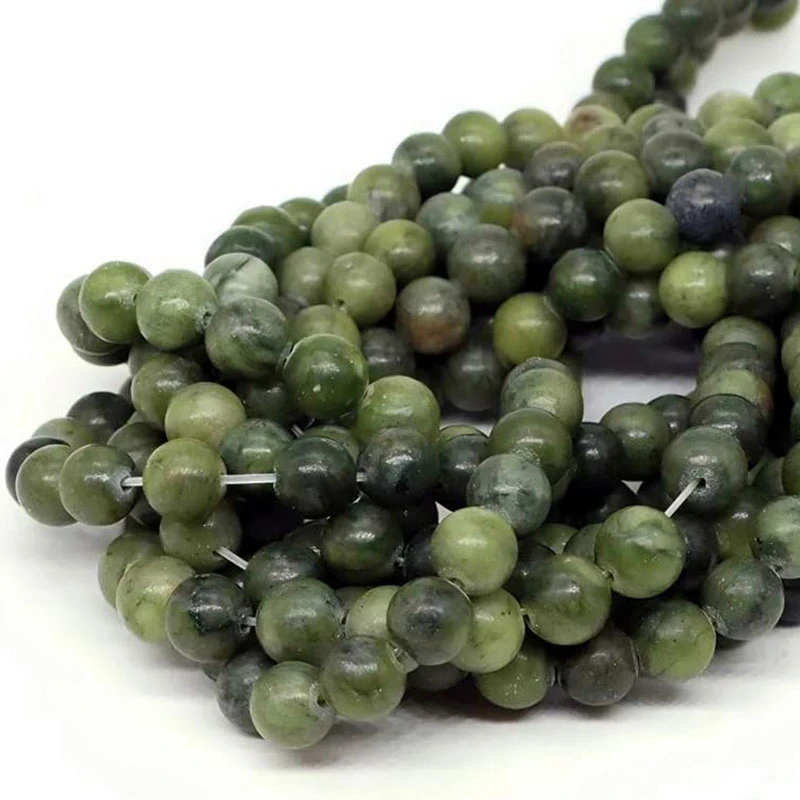 4 6 8 10mm Green Southern Jade Beads Natural Stone Beads for Jewelry Making DIY Bracelet Necklace Jewelry Accessories