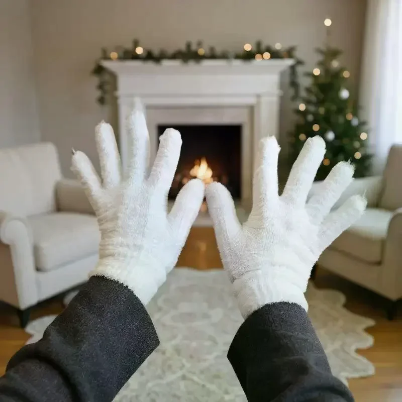 قفازات شتوية عصرية للنساء - لطيفة، قطيفة، مزينة بفيونكة وحافظة للحرارة، هدايا عيد الميلاد الرائعة للطلاب #1
