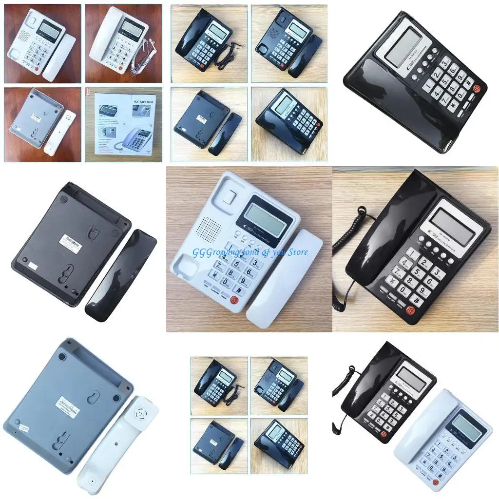 H9EB Desktop Corded Telephone Home Fixed Phone Landline Telephone Big Buttons