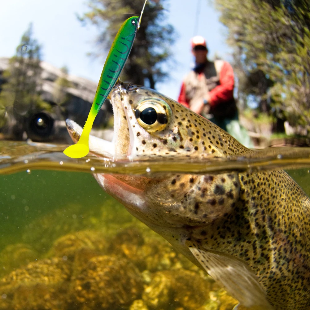 6 قطعة الطعم الاصطناعي الناعم 9 سنتيمتر الأسماك المتذبذب إغراء متعددة الوظائف الصيد إغراء أسماك للمياه المالحة المياه العذبة #1