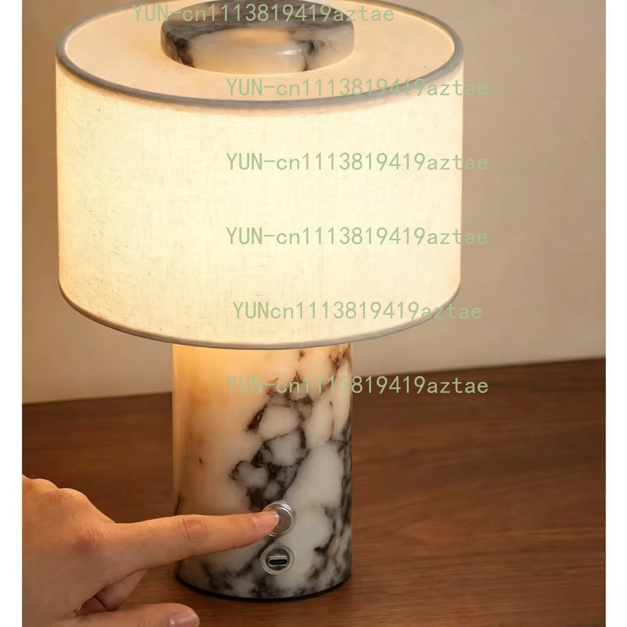 Natural Marble Atmosphere Charging Desk Lamp Bedroom Study Hotel Bar Bedside Dining Table