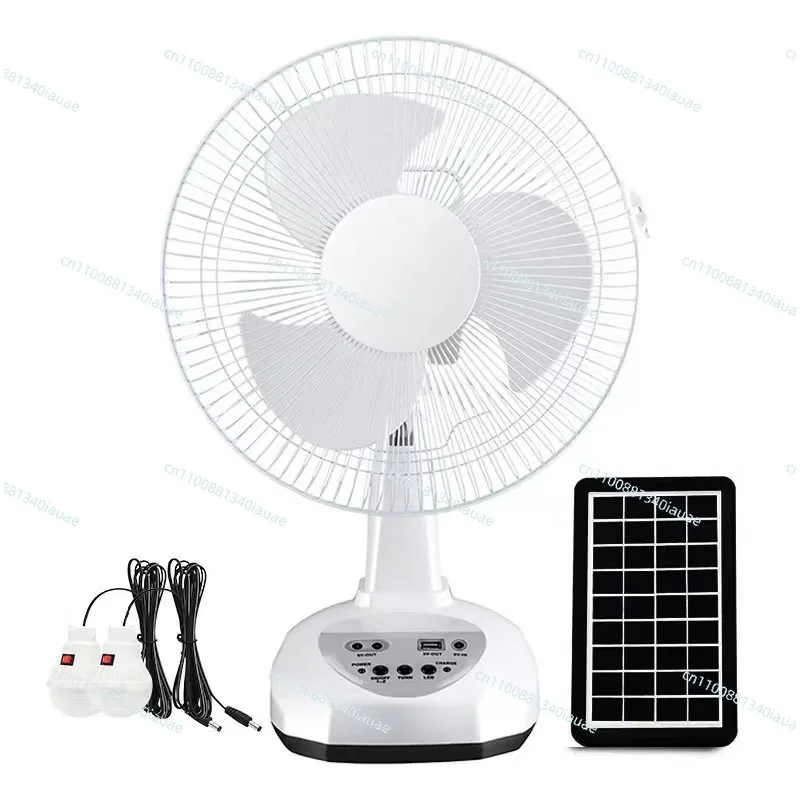 Solar AC DC Table Fan, 12 Inch 16 Inch Bubble Ball Desk Fan, Solar Powered Dual‑Use Cooling Fan for Southeast Asia Foreign Trade
