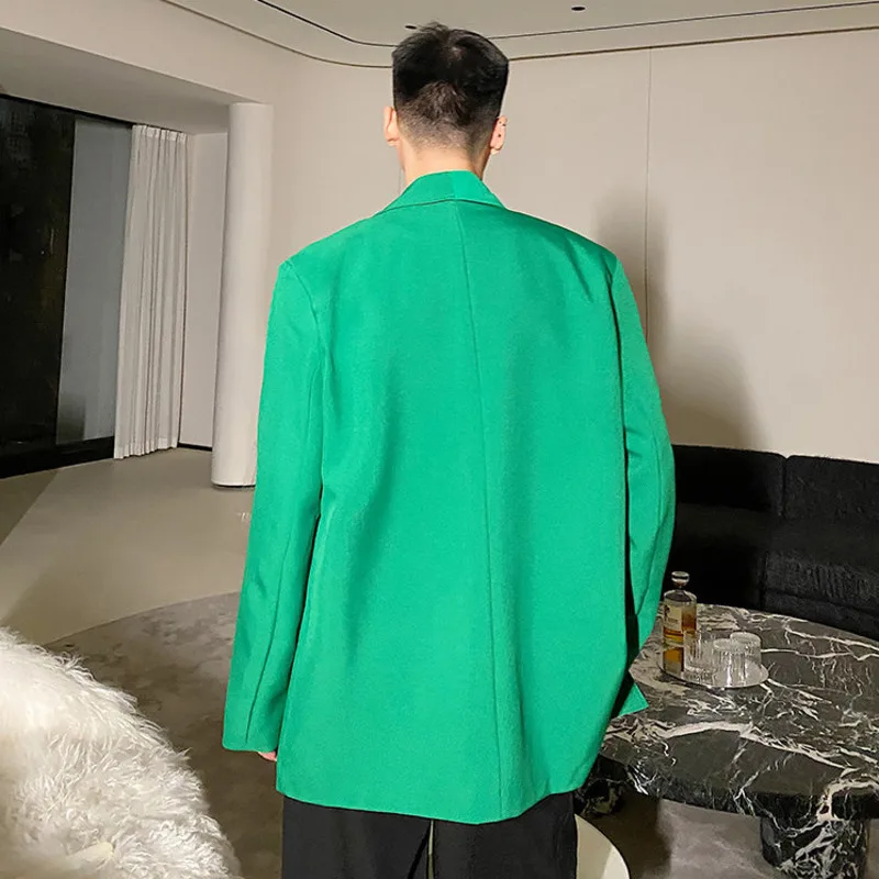 LUZHEN Design Collar Piece Original Double Layer Fake Two Solid Color Loose Blazer Coat Men's 2026 Elegant Casual Clothes JY8411