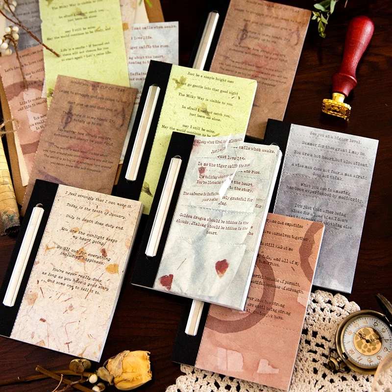 40Pieces Material Book light Message Handbook Material spelling Creative Decorative backing Memo Pad Writing 175*65MM