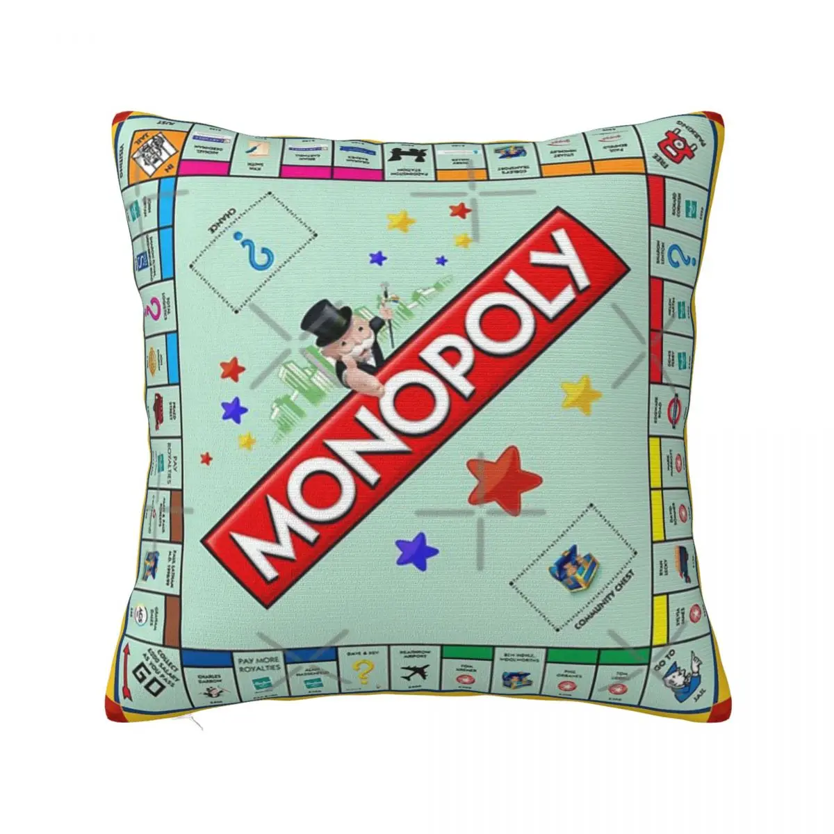 Customizable Monopoly Board Game Pillowcase, Cushion, Cushion, Home Decor Accessories