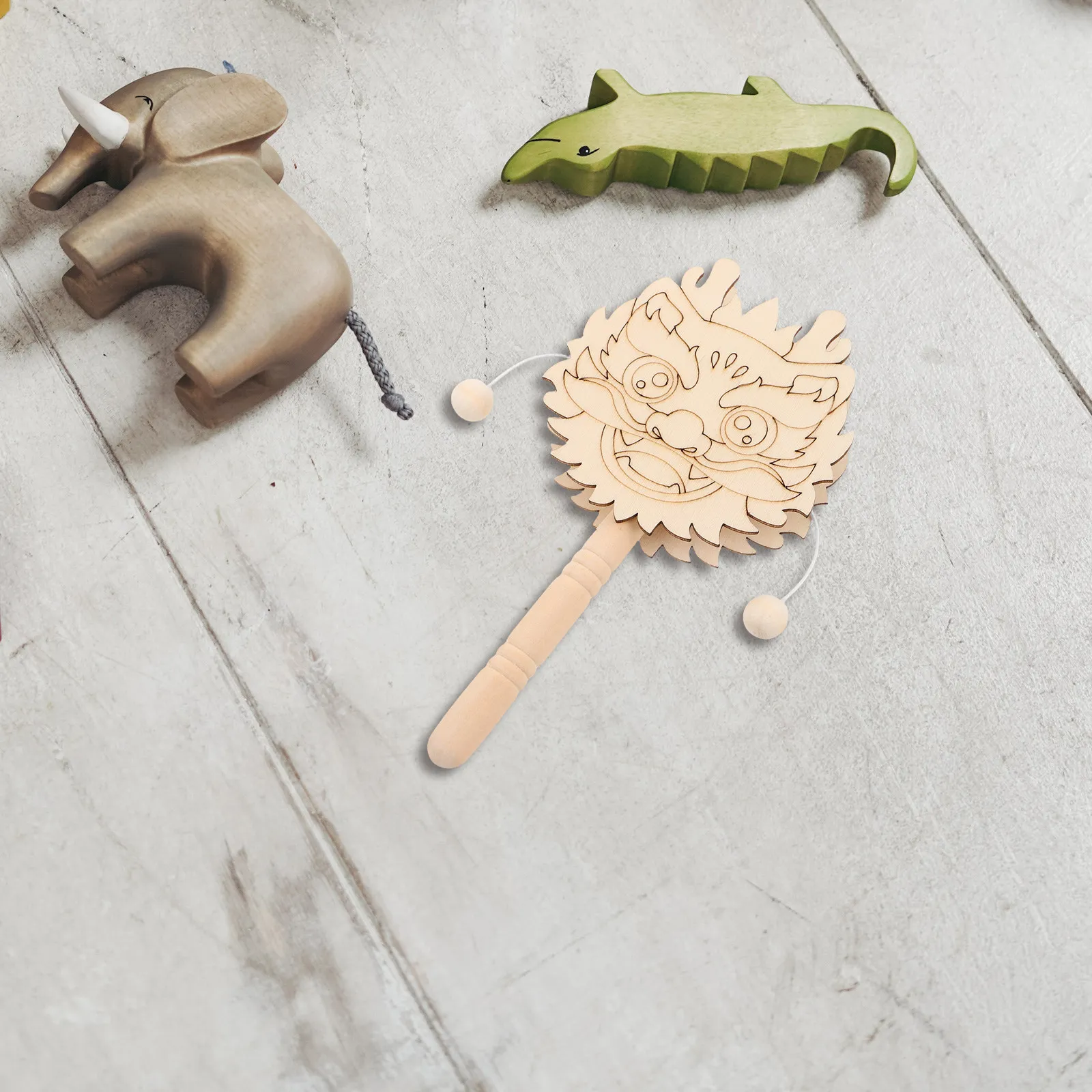 Unfinished Wooden Rattle Drum  - Musical Instrument Diy For Kids ulasan dan harga