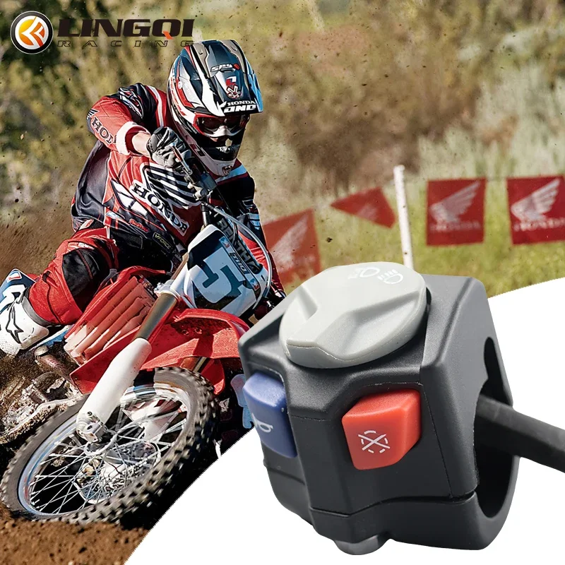 قطع غيار الدراجات النارية Flameout كاتب وقف التبديل ل الترابية دراجة الطرق غير الممهدة تشغيل/إيقاف ثلاثة وظيفة مفتاح بـزر دفع دراجة نارية الملحقات