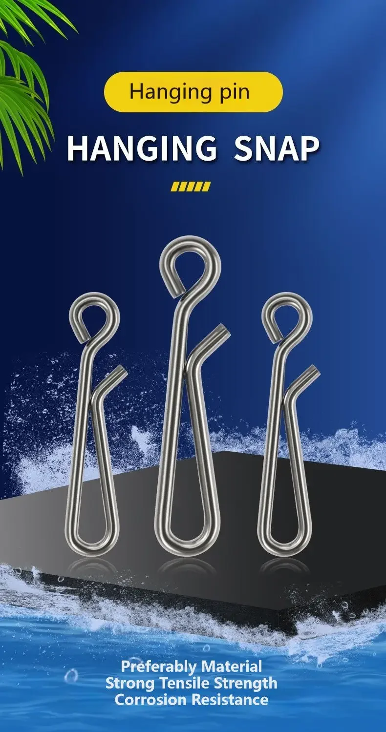 100Pcs Edelstahl Fisch Haken Köder Stecker Angeln Schnalle Rotierenden Suspension Schnalle Solide Ring Bass Angeln Zubehör – Detail 1
