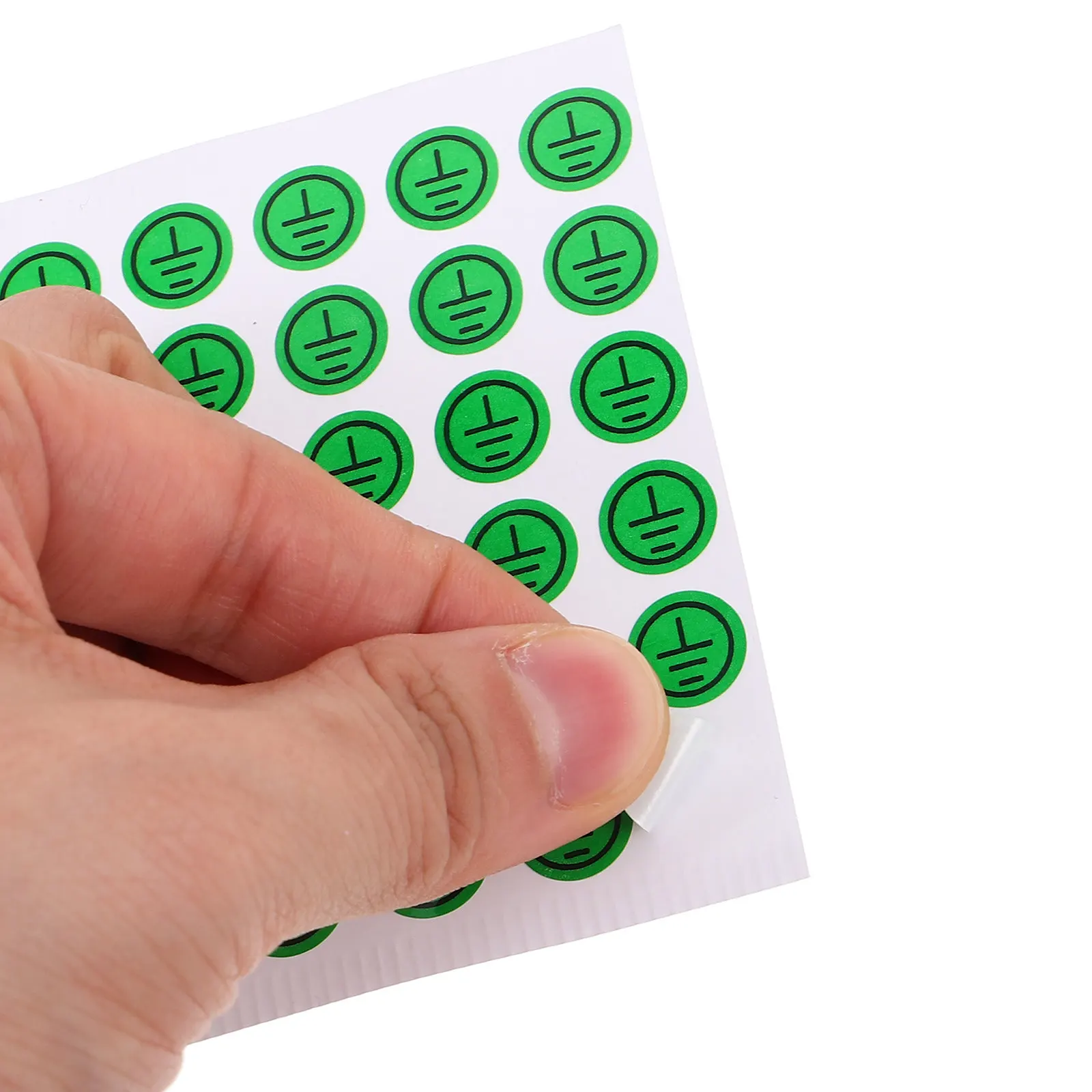 10Pcs Ground Wire Identification Stickers Bright Visible Electric Box Warning Signs for Machinery Electrical Safety