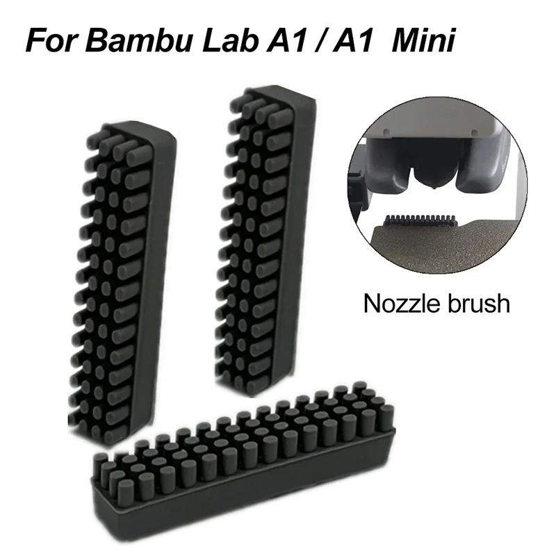 

Nozzle Brush For Bambu Lab A1 / A1 Mini Wiper Silicone Brush Hotbed Mounted Scrubbers Cleaning Tool 3D Printer Parts Accessories