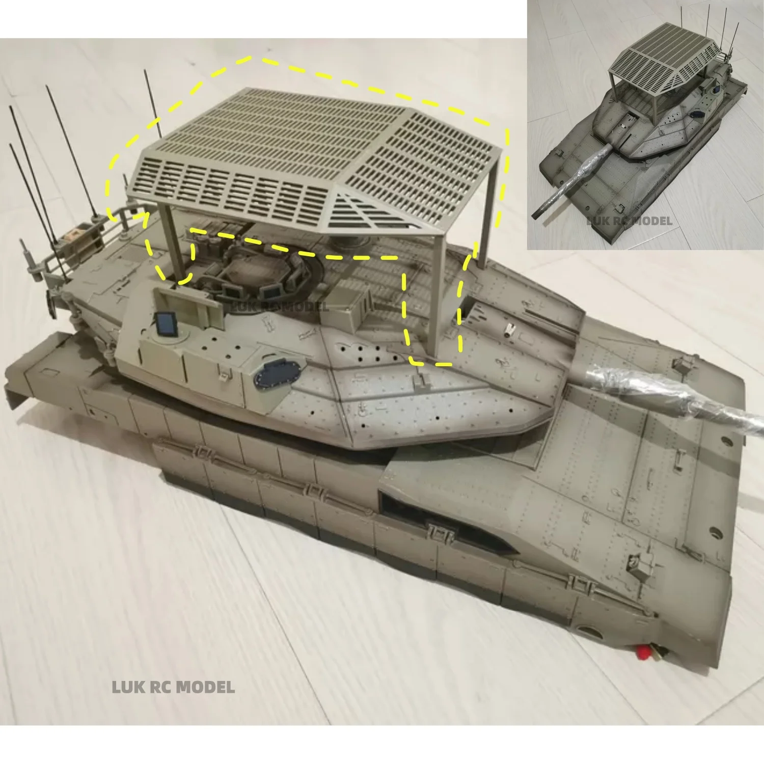 

Потолочная решетка для радиоуправляемого танка Merkava 1/16, аксессуары для модернизации, модификации Henglong, DIY-модификация, игрушка, подарок для мальчика, окрашенная