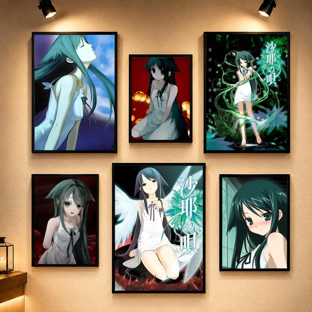 S-Saya No Uta The Song Of Saya Poster Vintage Retro Anime Poster Stickers Peel and Stick Wall Art Home Decor
