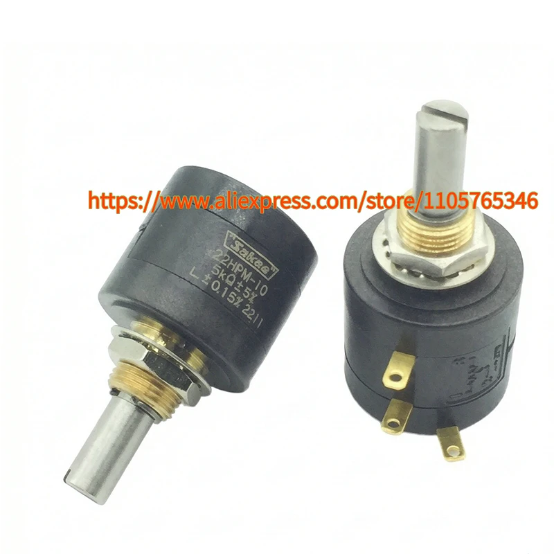 1pcs 100% Original JAPAN Sakae 22HPM-10 Ten-turn wire-wound potentiometer 22HP-10 1K 2K 5K 10K