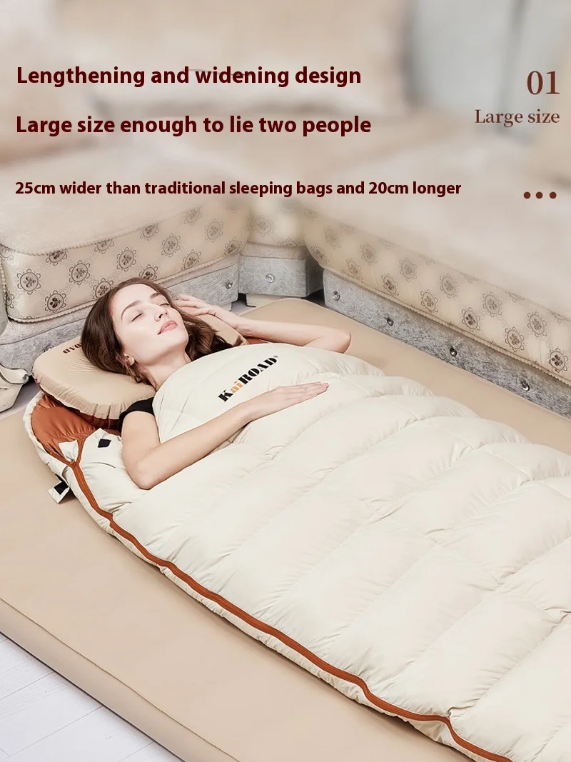 Lohascamping Adult Down Sleeping bag Machine washable Ultralight 3 Season Sleeping Bags for home Traveling Camping sleeping bag image 3