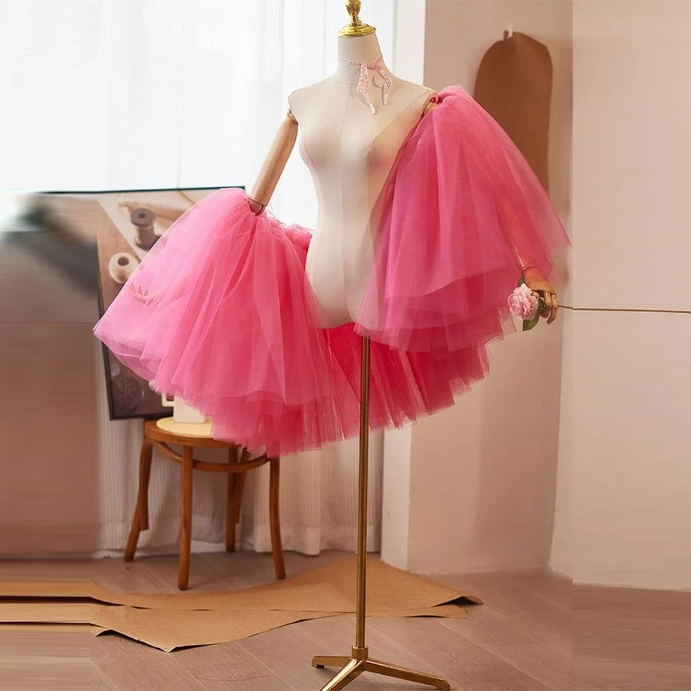 

Pink Off The Shoulder Tulle Top Women Formal Wear Tulle Coat Custom Color And Size Girls Charming Top