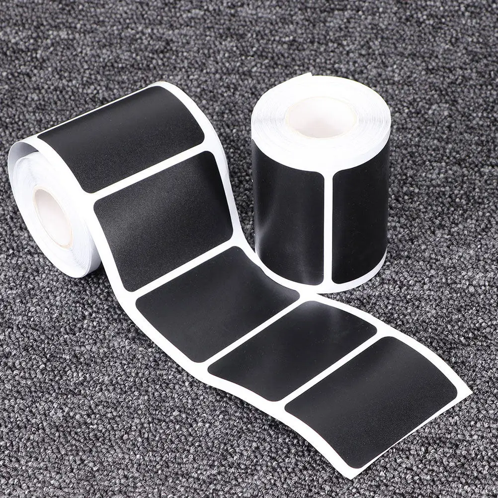 

2 Rolls Blank Blackboard Labels Self-Adhesive Removable Jar Labels for Seasonings Food Marking Office Home Organization