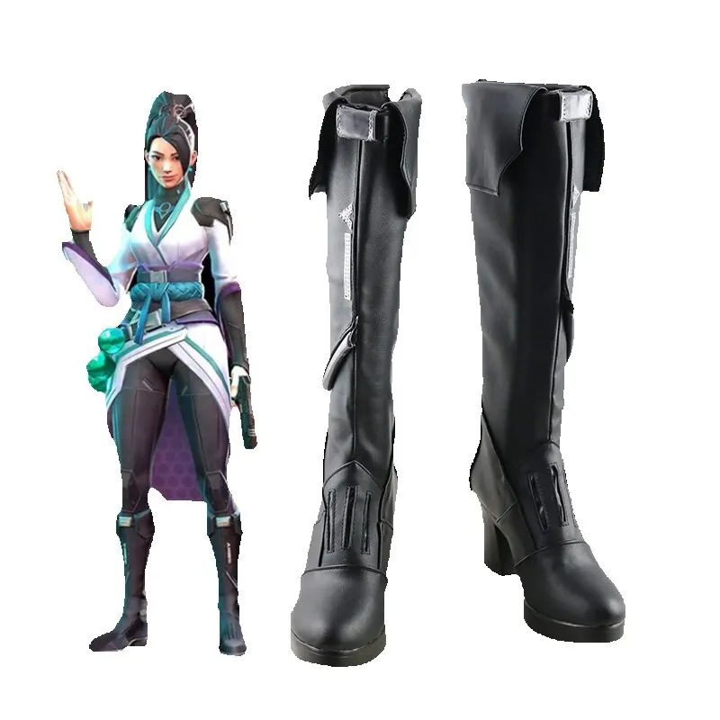 女性ヴァロラントセージコスプレブーツコスプレハイヒール靴ハロウィンカーニバルカスタムメイドセージ靴