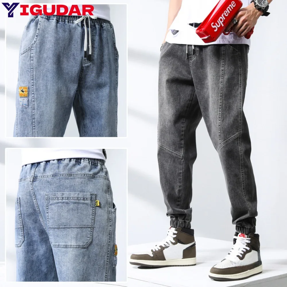 

2024 Spring Korean version mens small leg jeans with fashionable closure leggings handsome and casual Harlan jeans loose fitting