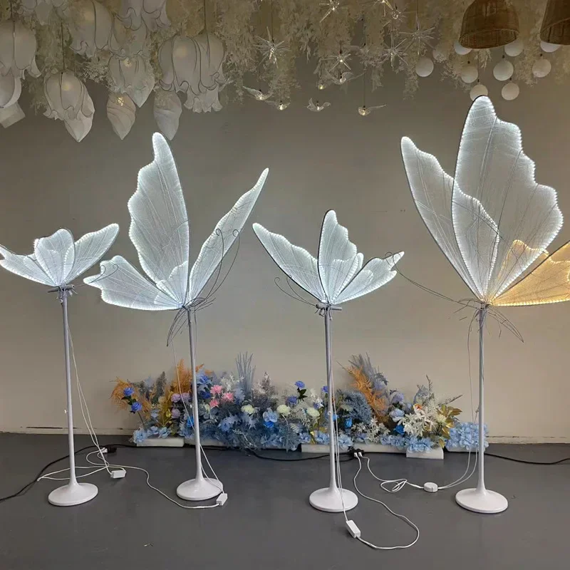 Wedding Light Butterflies LED Floor Lamp Lace Romantic Creative Hanging Butterfly Lamps Road Load Walkway on Party Stage Lights.