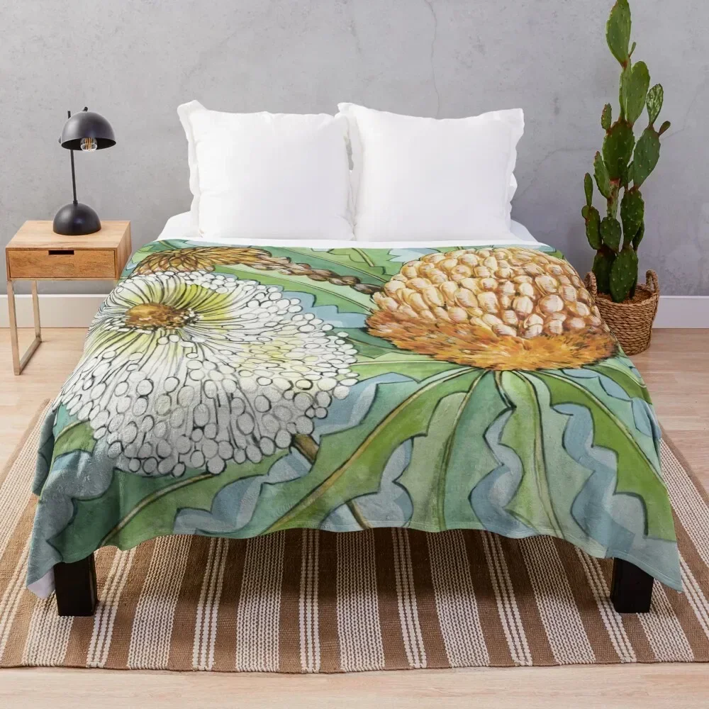 

Banksia Throw Blanket Outdoor Soft Blanket for Picnic Beach Camping