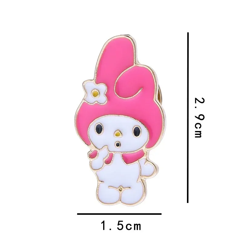 Santio Action FIGURE Anime เข็มกลัดตัวการ์ตูน Hello Kitty My Melody Pochacco Cinnamoroll Kuromi Q รูปแกะสลักน่ารักของขวัญวันเกิดสำหรับเด็กผู้หญิง