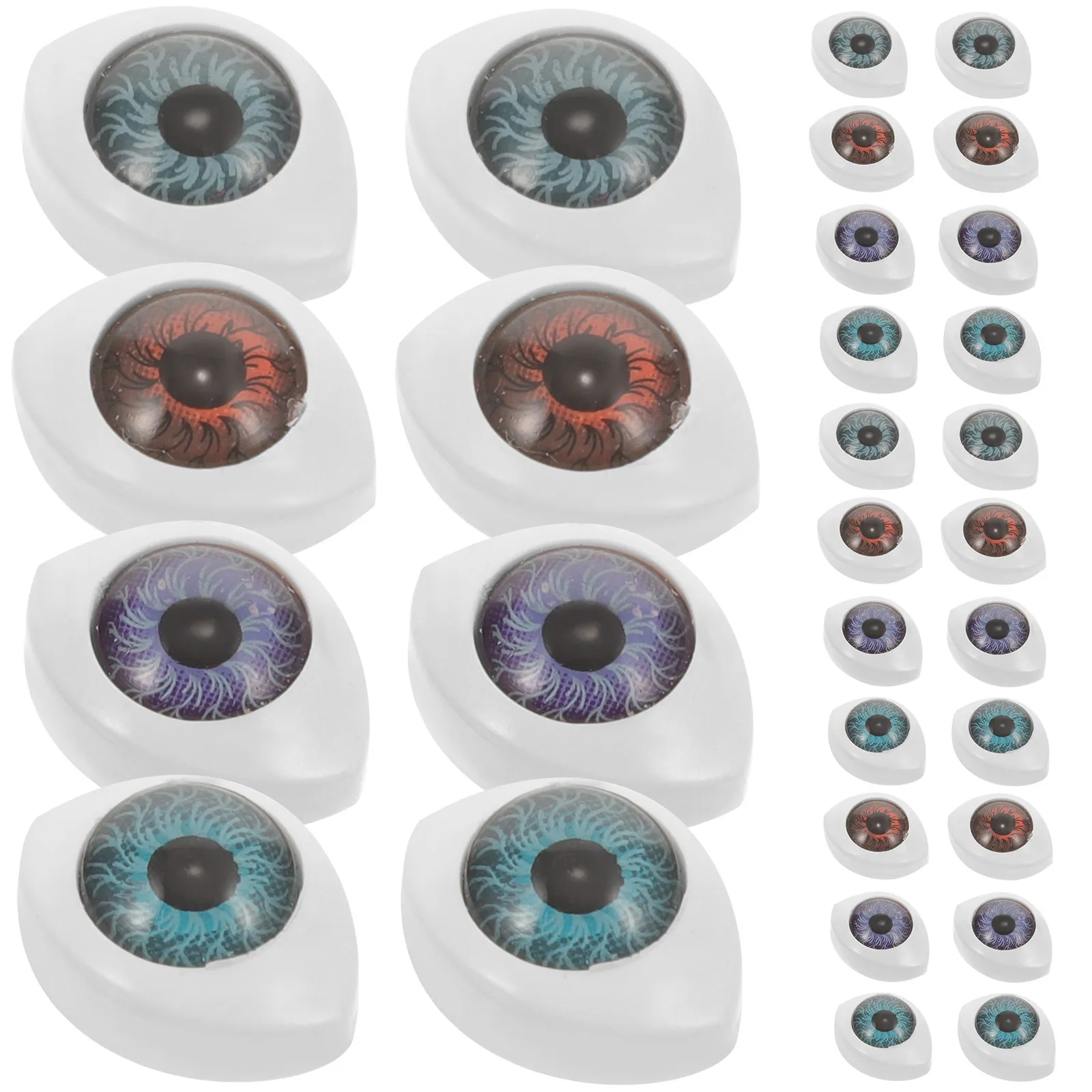 

100Pcs Acrylic Cartoon Fake Round Eyes Durable Hemisphere Pieces for DIY Phone Case School Crafts Decoration Fake Eyes