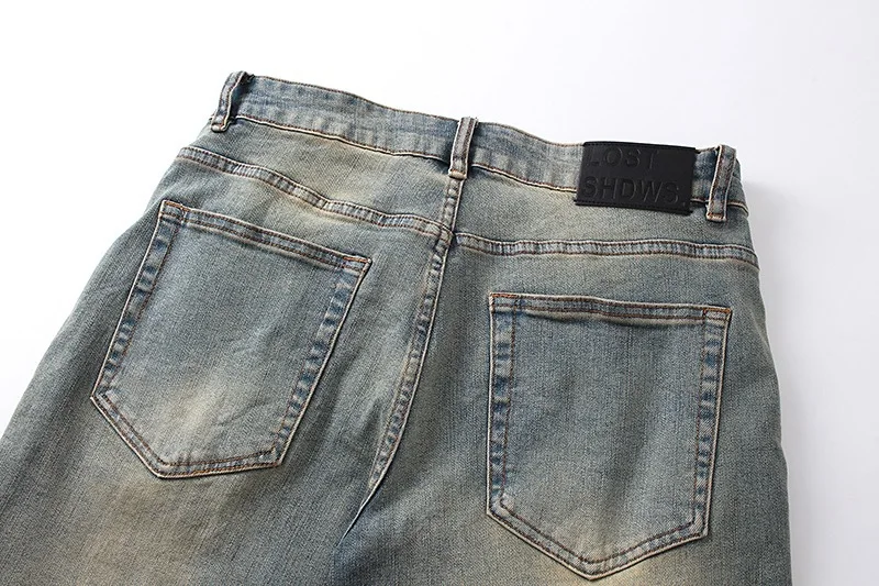 LOSTSHDWS 2025 Blue JEANS Heavy-Duty Embroidered American-Style High-Street Unisex Casual Fashion Jeans