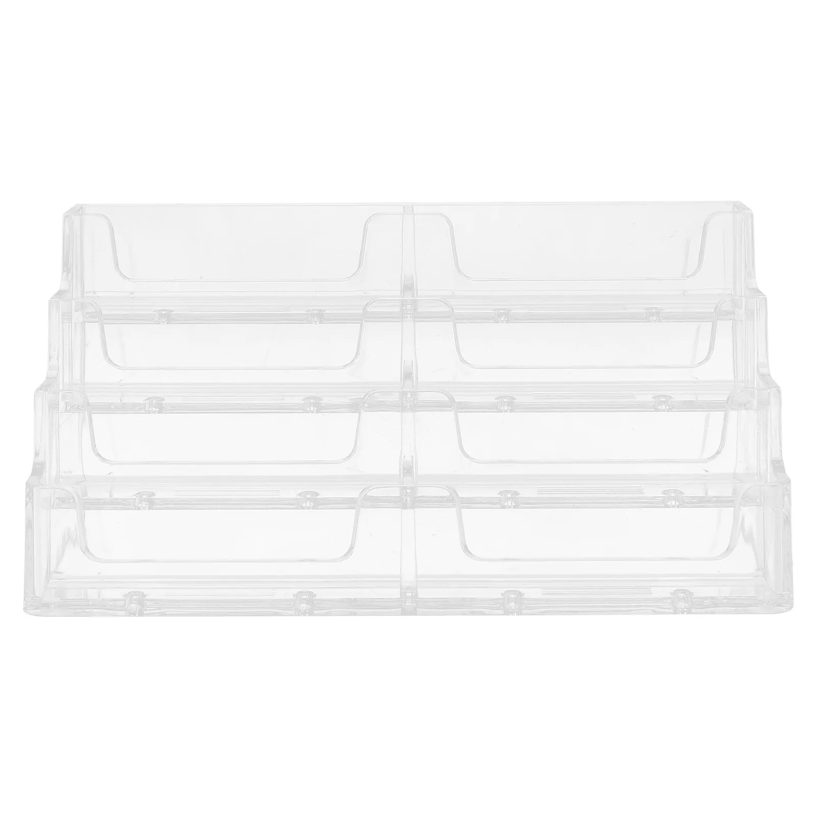 Acrylic Business Card Holder Multiple Layers Transparent Card Display Stand For Desk Office Stylish Organizer For Business Cards