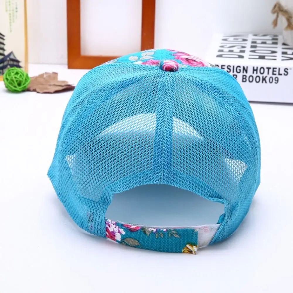 

New Mesh Baseball Cap Flower Printed Sun Protection Fishing Cap Colorful Hip Hop Sun Hat Summer Autumn Outdoor