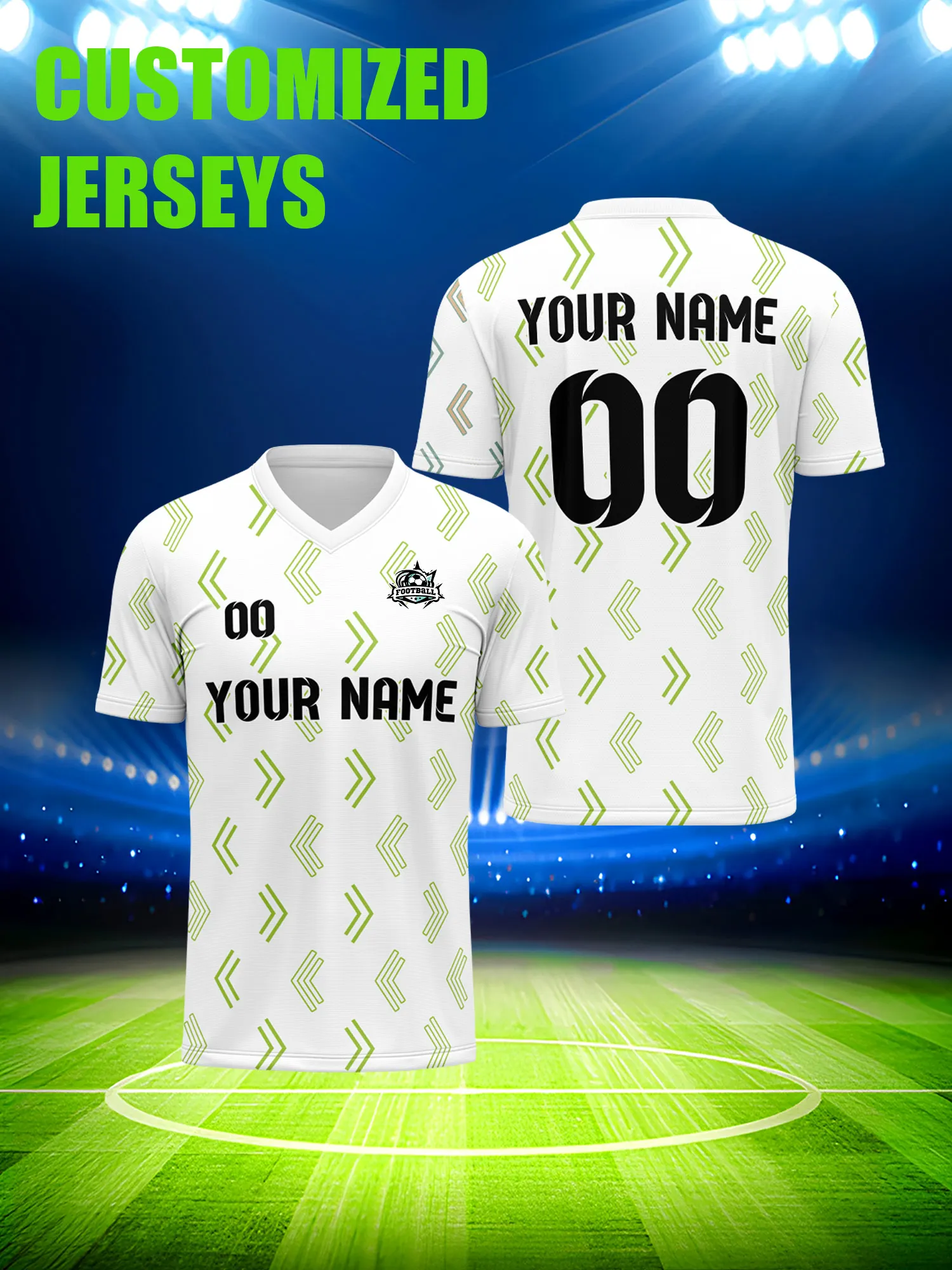 

Футболка для футбола с индивидуальным изображением, номером и именем, уникальным графическим дизайном и узором для командной формы.