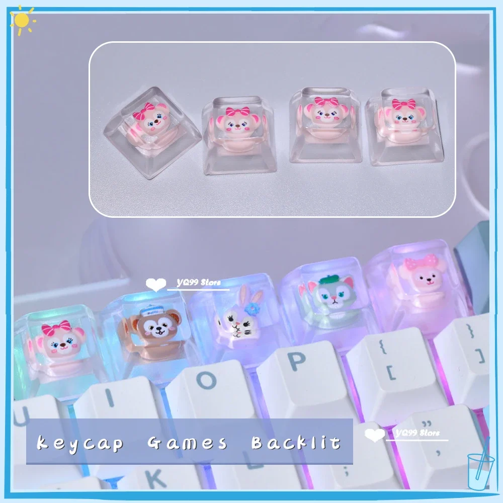 

Keycap Games Backlit Resin Mechanical Keyboards Keycaps for Mechanical Keyboards Transparent Cartoon Cute Keycap Cherry MX Axis