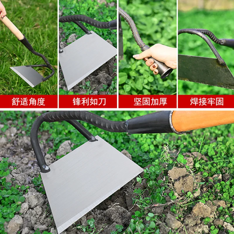 Manganese Steel Agricultural Hoe Large Hollow Hoe Outdoor Hoe for Planting Vegetables and Loosening Soil Weeding Tools