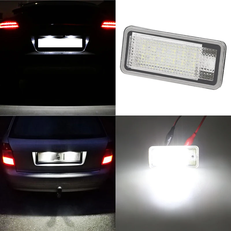 2 Stuks 3W Geen Fout Kentekenverlichting Voor Audi A3 A4 A6 A8 B6 B7 Q7 12V 6000K Super Heldere Witte Canbus Led Kentekenverlichting