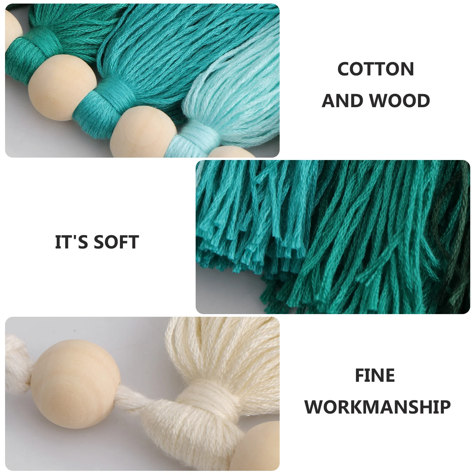 

1Pcs Cotton Tassel String Wall Hanging Decoration for Home Party Room Banner Decor Creative Handcrafts Wooden Beads Garlands