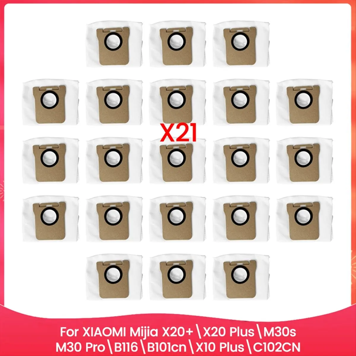 

Мешки-пылесборники A50T-21PCS для пылесосов X20+/X20 Plus/M30s/M30 Pro/B116/B101CN/X10 Plus/C102CN, запасные части