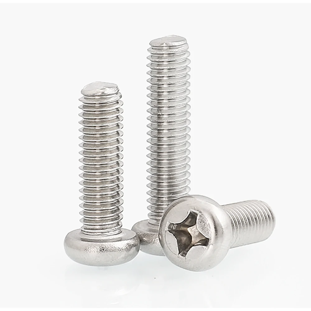 100 pz viti a testa tonda con intaglio a croce PM M1.2 M1.4 M1.6 M2 M2.5 A2-70 vite a croce in acciaio inossidabile