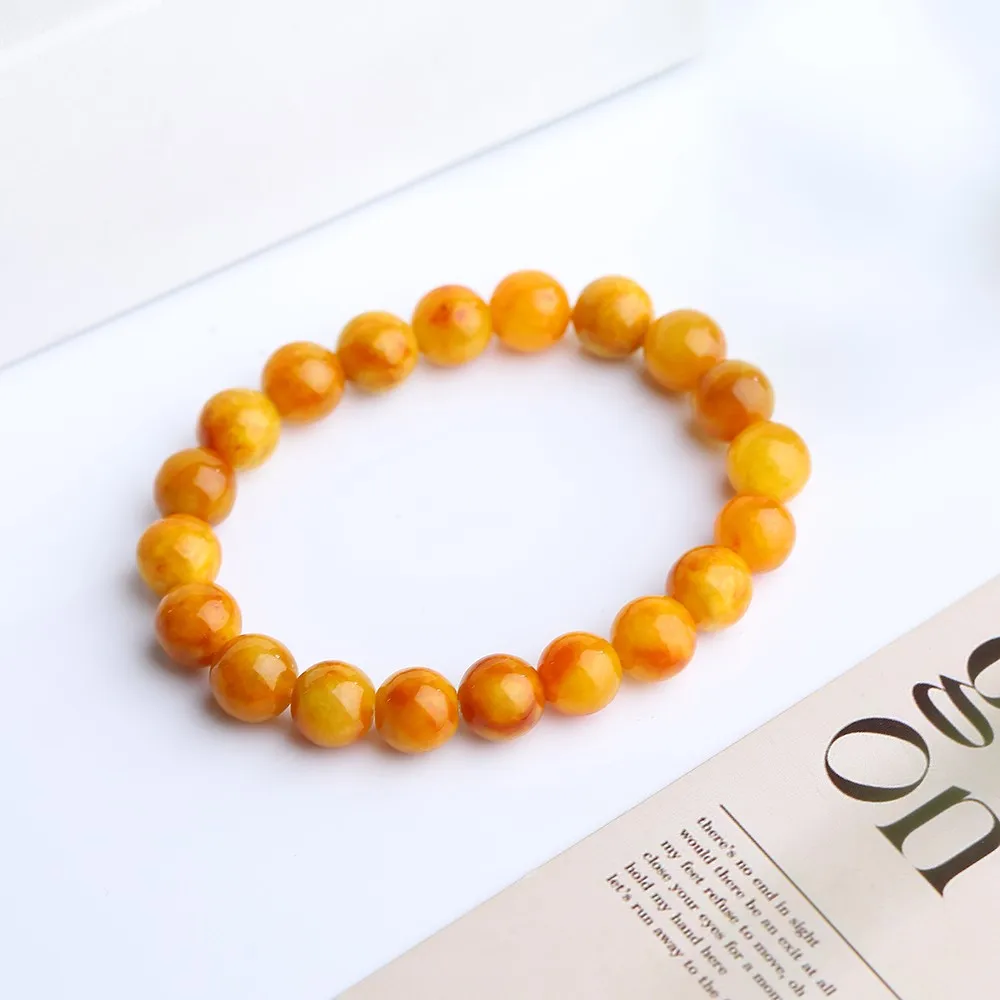 

Xuan Stone Burma Jade Beads Bracelet Natural Stone Genuine Myanmar Jadeite Yellow Jades Bracelets Bangles Men Women Fine Jewelry