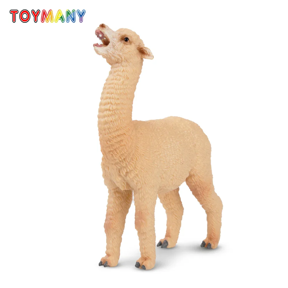 Toymany Simulation Female Alpaca Wildlife Animal Model Toy Mini Figures Dolls Action Figurines Toys Children Gift Cake Decora