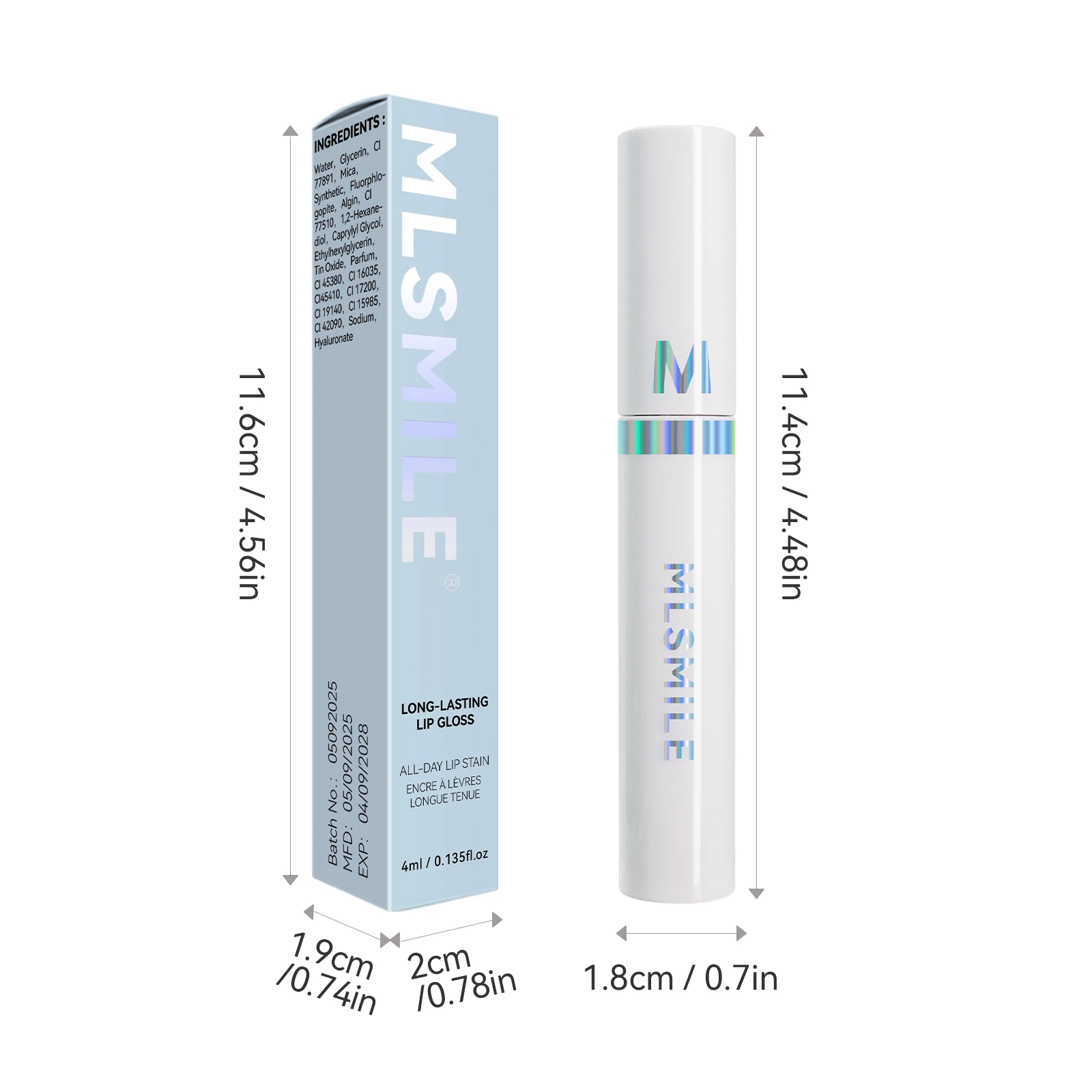 Mlsmile produtos de maquiagem para festa feminina, brilho labial duradouro, brilho labial, cosplay, adequado para a pele, 2025 novo