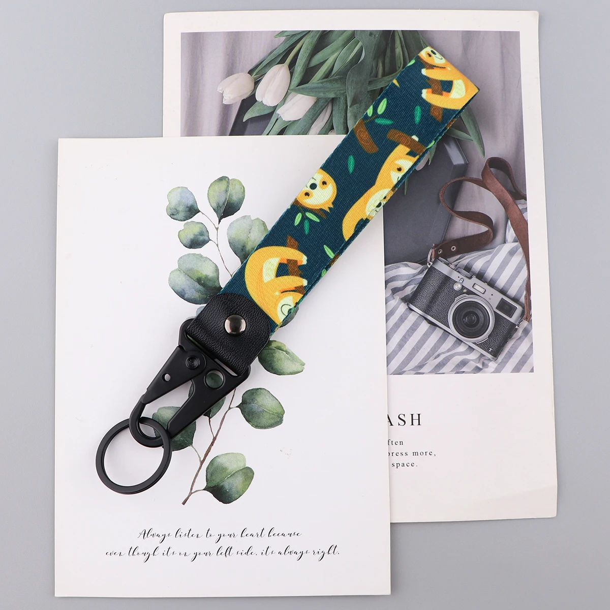 Cute Sloth Key Fobs Keychain for Car Motorcycles Short Lanyard Key Tags Keyring Accessories Gifts Chaveiro Jewelry