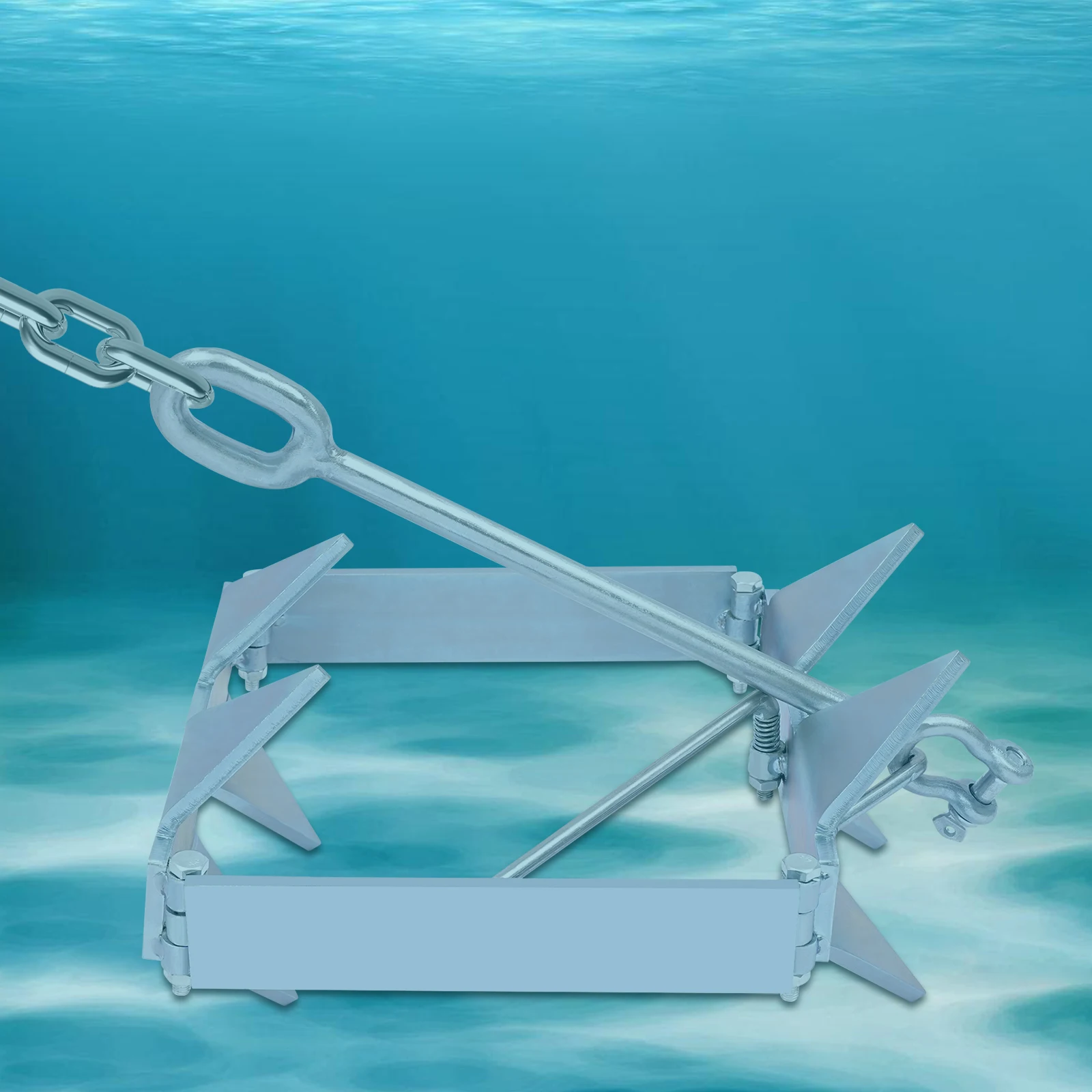 

13 LBS Boat Sliding Cube Anchor Foldable Boat Anchor Sliding Cube Anchor Steel Boat Slide Anchors with Galvanization Process