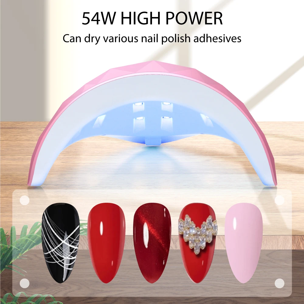 HALAIMAN 54W USB Cabin Uv Led Nail Gel Led Lamp For Nails Accessories Professional Material Nail Drying Lamp For All Manicure