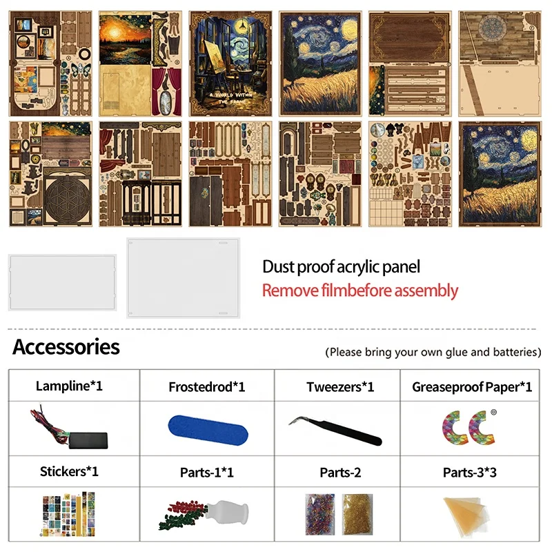 DIY Holzhaus Buchnischen-Set Magisches Haus Holz 3D Puzzle Bücherregal-Einsatz Puppenhaus Modellbau Heimdekoration Geschenke